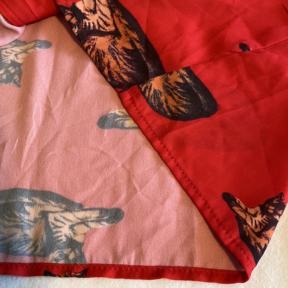 Mod Cloth lapel collar Kitty Cat sleeveless blouse - Picture 9 of 12